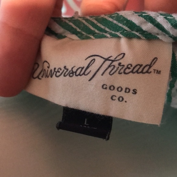 Universal Thread Seersucker Tank Top Green/White - Picture 3 of 8